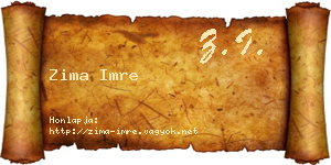 Zima Imre névjegykártya